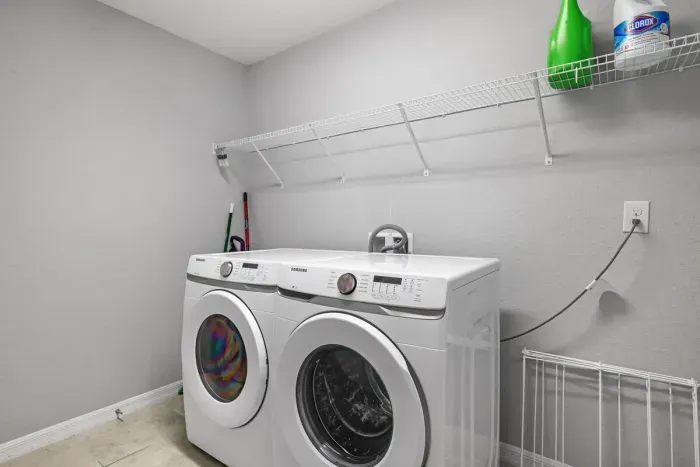 in-unit washer and dryer in our laundry room.