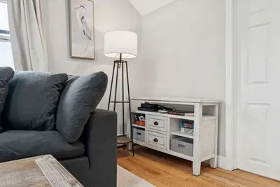 Living room with vaulted ceilings