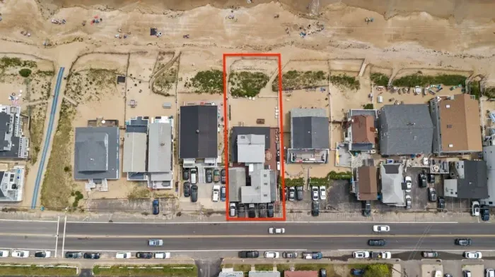 Aerial view of lot, condo is on 2nd level