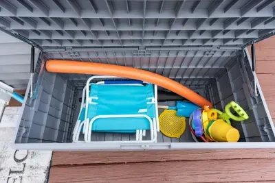 Beach chairs and toys to use!