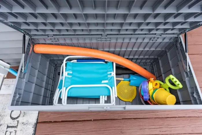 Beach chairs and toys to use!