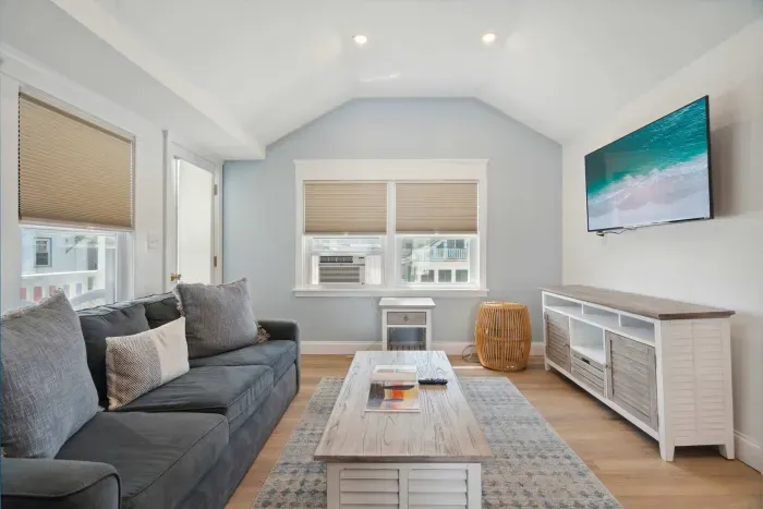 Cozy living room with smart TV