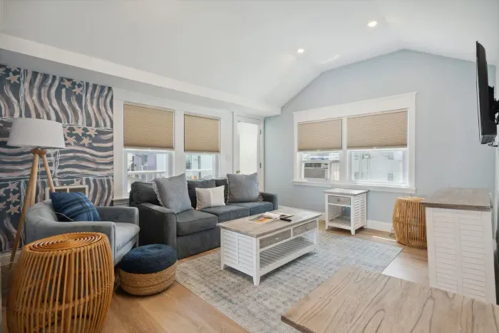 Cozy living room with smart TV