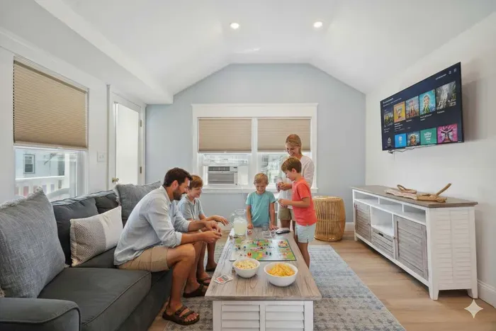 Cozy living room with smart TV