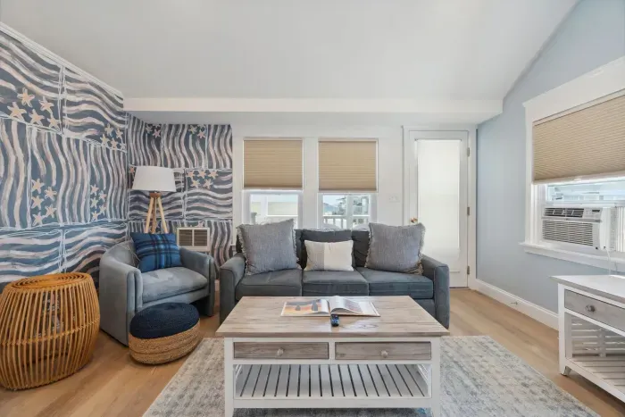 Cozy living room with smart TV