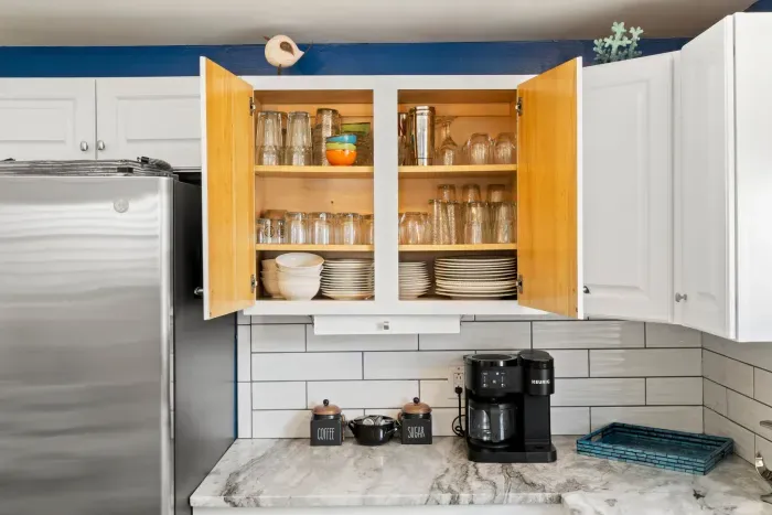 Fully equipped kitchen with updated appliances