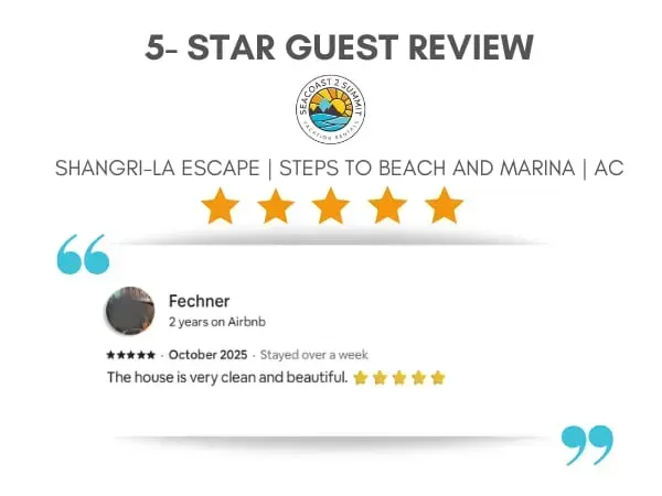 5 Star review from a recent guest