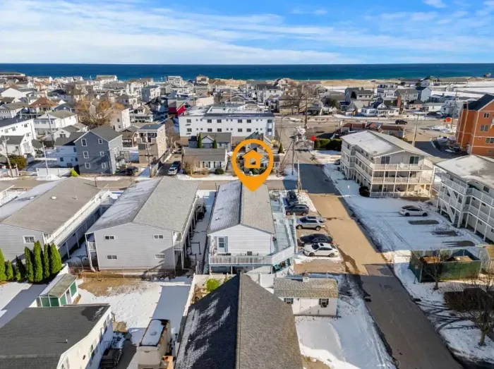 Aerial view of the home. Just minutes to the beach and marina!