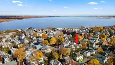 Aerial view, walking distance to downtown and the waterfront