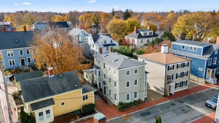 Aerial view, walking distance to downtown and the waterfront