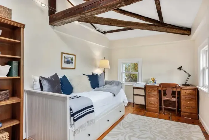 Bedroom #3 on the 3rd floor with a daybed and work-from-home desk