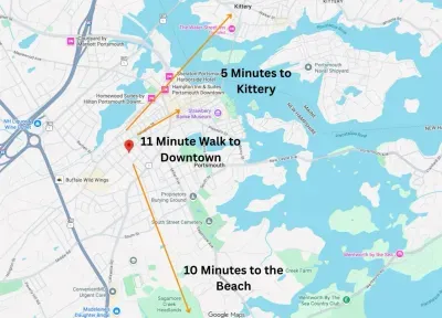 11 Minute walk to downtown Portsmouth! 6 minute car ride to Kittery, ME and a 10 minute car ride to the beach.