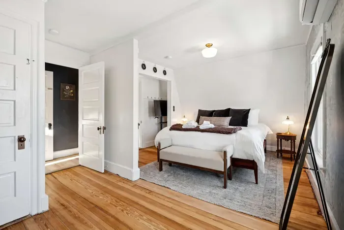 Bedroom #1 with a king bed and smart TV. Clean linens provided.