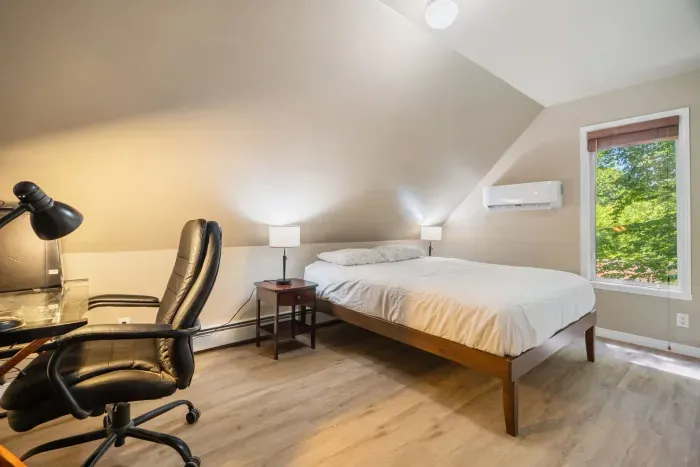 Bedroom #3 with queen bed and work-from-home desk