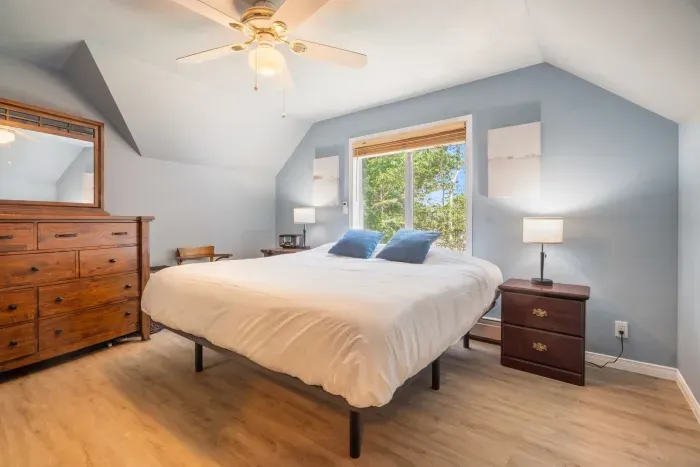 Primary bedroom with king bed