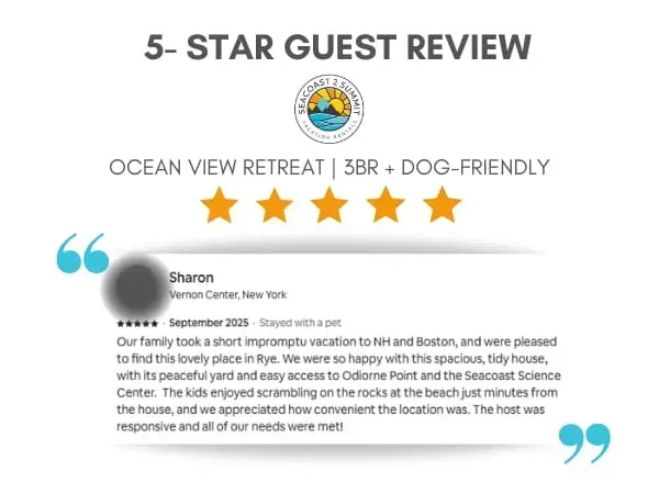 5 Star review from a recent guest