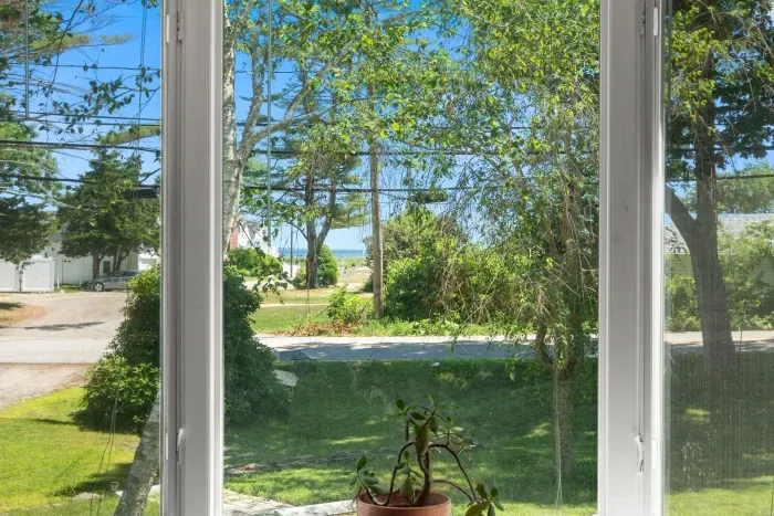 Partial ocean view from den windows