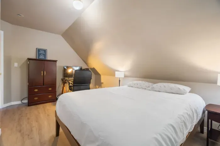 Bedroom #3 with queen bed and work-from-home desk