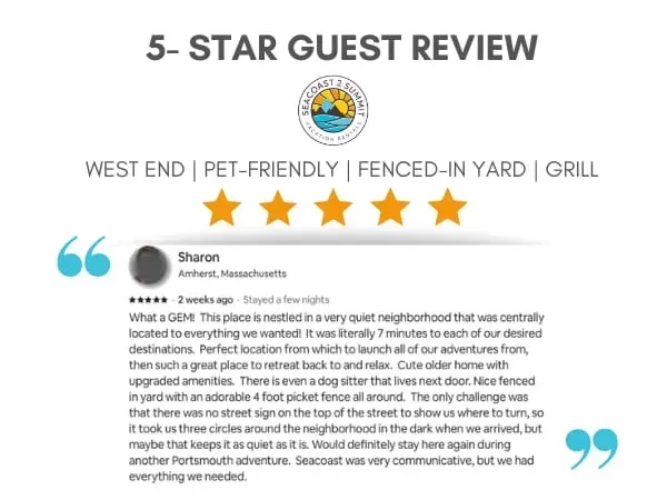 5 Star Review from a Recent Guest