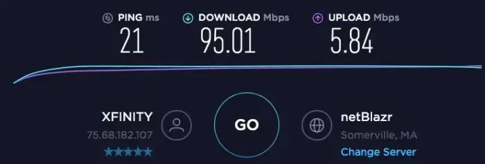 High speed internet for all of your work or entertainment needs!