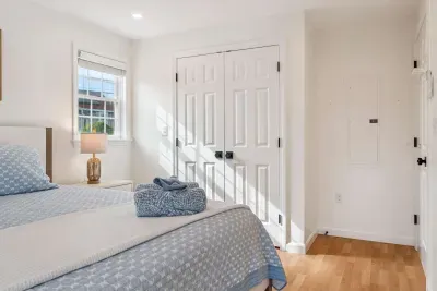 Master bedroom with king bed, smart tv, and mini split heating and cooling. Clean linens and towels provided.