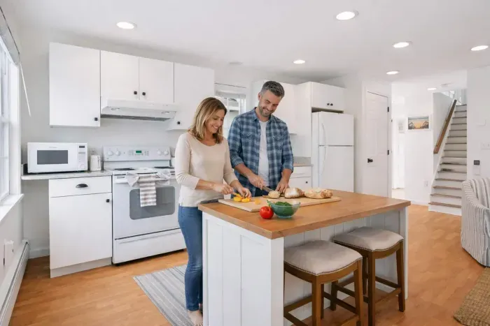 Prepare a great meal with a fully stocked kitchen with all the essentials.