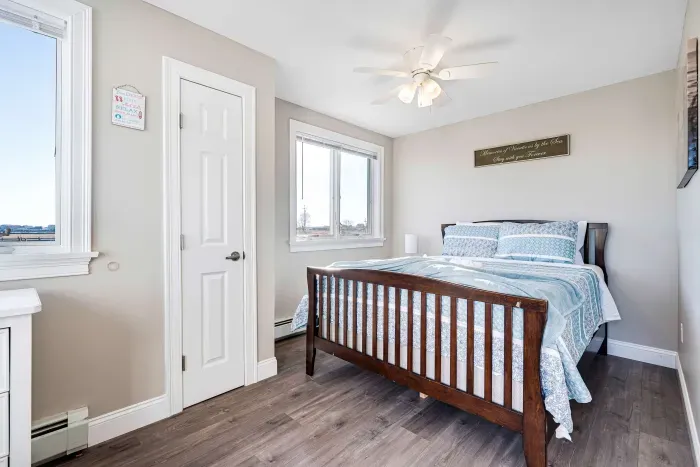 Bedroom #2 with a double and a single bed.  Clean linens provided. 