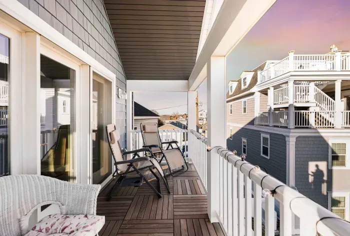 Large deck off main living area with plenty of seating to enjoy the amazing views and maybe catch a sunrise. 