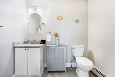 3rd floor bathroom just off the kitchen.