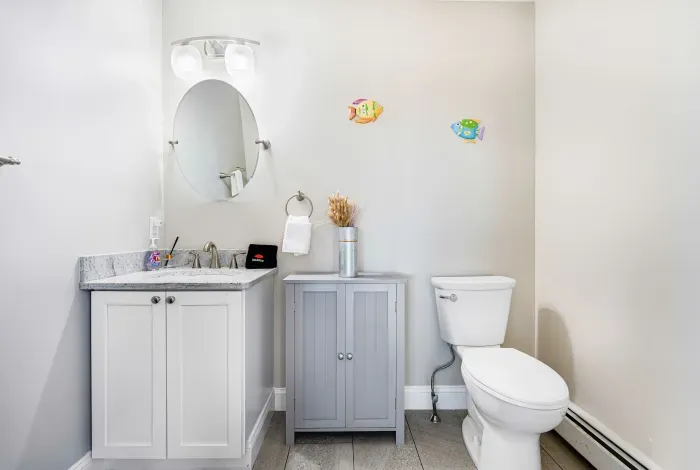 3rd floor bathroom just off the kitchen. 
