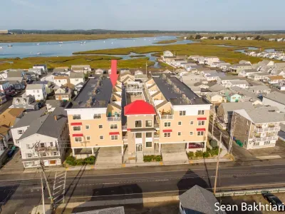 Aerial view of "Ashworth Place", just steps to the beach, boardwalk and top attractions.