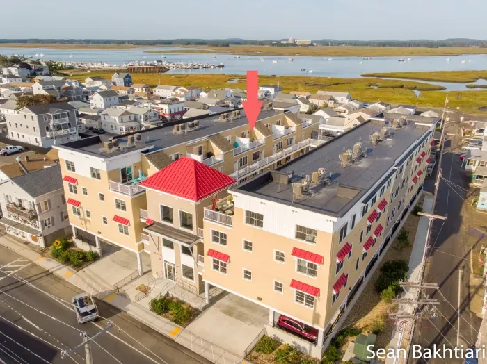 Aerial view of "Ashworth Place", just steps to the beach, boardwalk and top attractions.