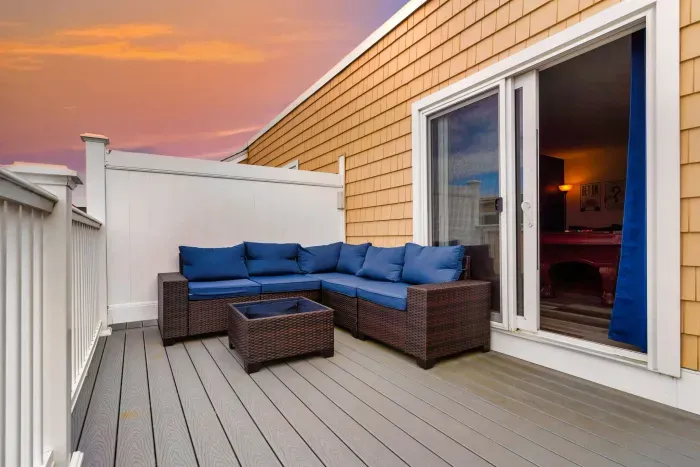 Sunset view from the private balcony off the second floor game room.