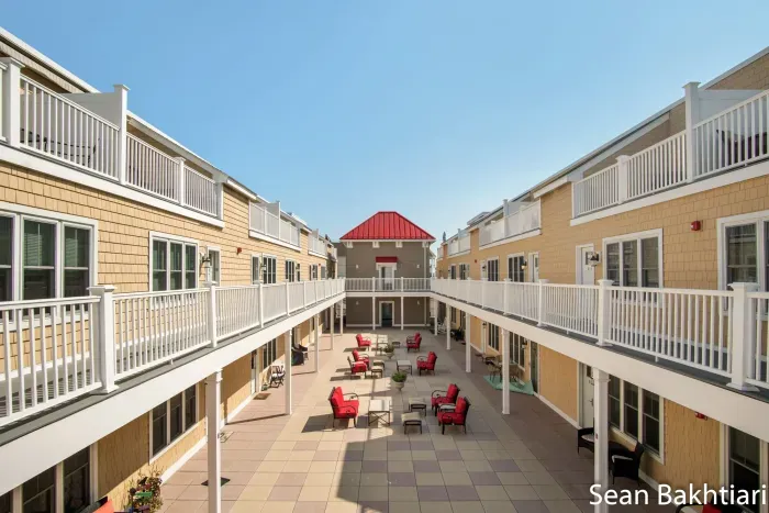 Secure common courtyard perfect for relaxing and sunbathing.