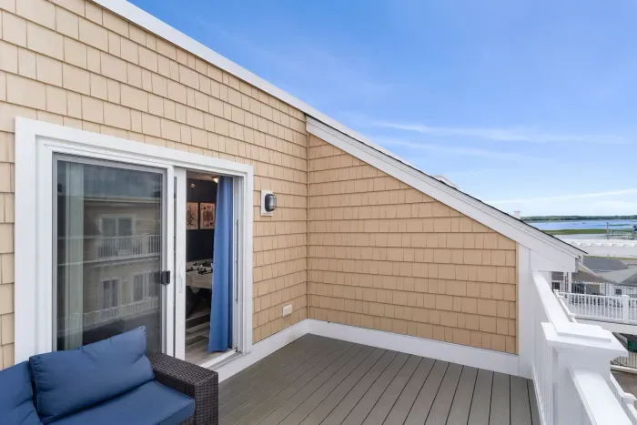 Private balcony off the second floor game room.