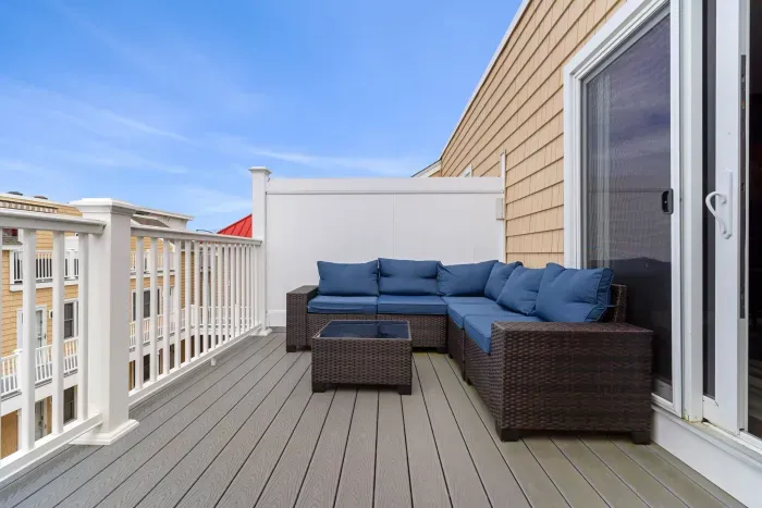 Private balcony off the second floor game room.