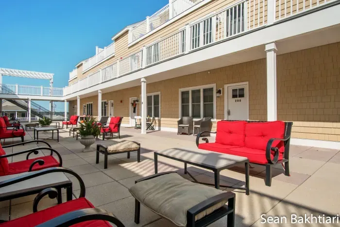 Secure common courtyard perfect for relaxing and sunbathing.