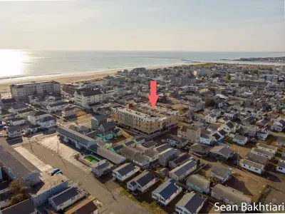 Aerial view of "Ashworth Place", just steps to the beach, boardwalk and top attractions.