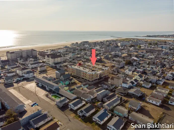 Aerial view of "Ashworth Place", just steps to the beach, boardwalk and top attractions.