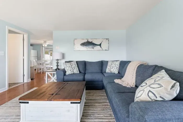 Living room with stunning unobstructed views of the ocean