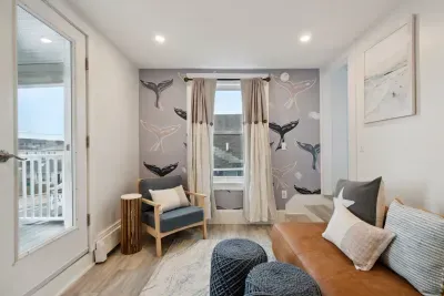 Cozy living space with smart roku TV