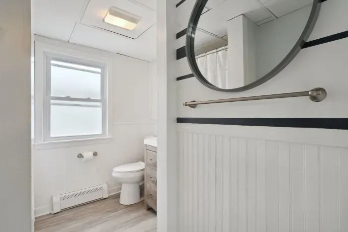 Full bathroom with a shower and tub