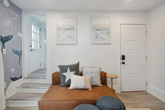 Cozy living space with smart roku TV