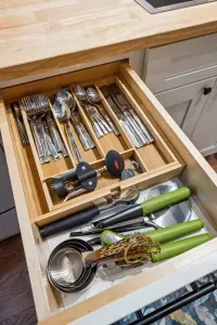 Plenty of flatware and utensils for meals after a long day of adventuring skiing or adventure!