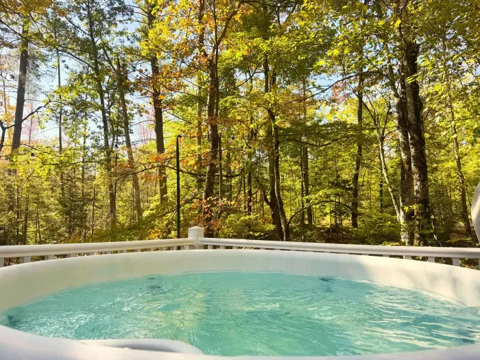 The hot tub with some fall foliage :)