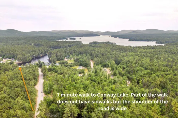 This home is walking distance to Conway Lake. There are also walking trails along the river just down the way on Mill Street. There is no sidewalk until the public access.