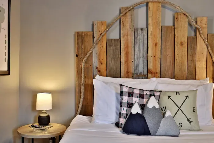 Hand crafted headboard made on site