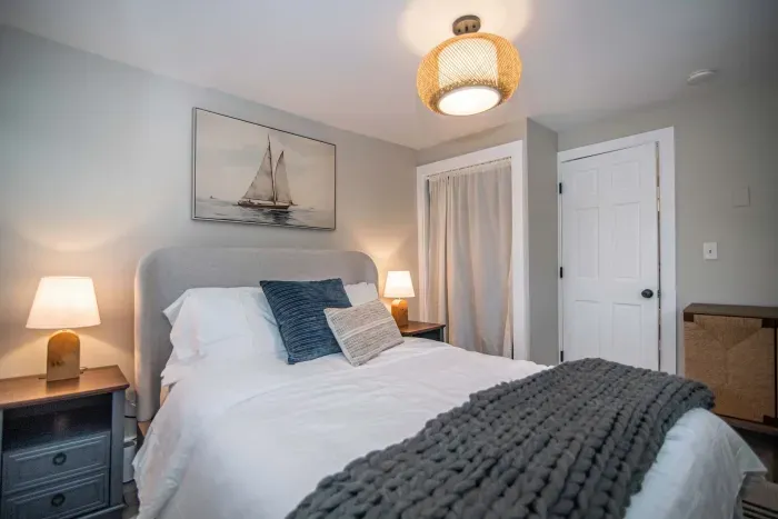 Bedroom #1 with a queen bed. Clean linens and towels provided.