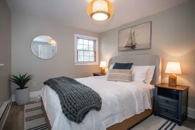Bedroom #1 with a queen bed. Clean linens and towels provided.
