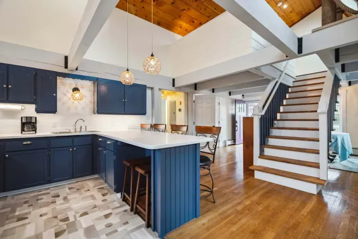 Kitchen island with seating for 4 plus 2 bar stools